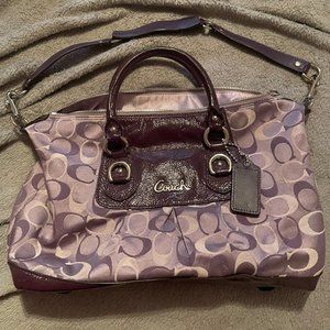 Purple Canvas Coach Purse